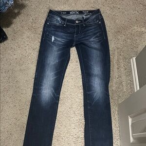 Buckle Black Dark Blue Straight Leg Jeans